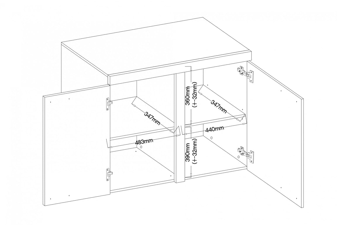 Komoda Luiza 2F - bílý mat Komoda dvoudveřová Luiza 2F - 92 cm - bílý mat