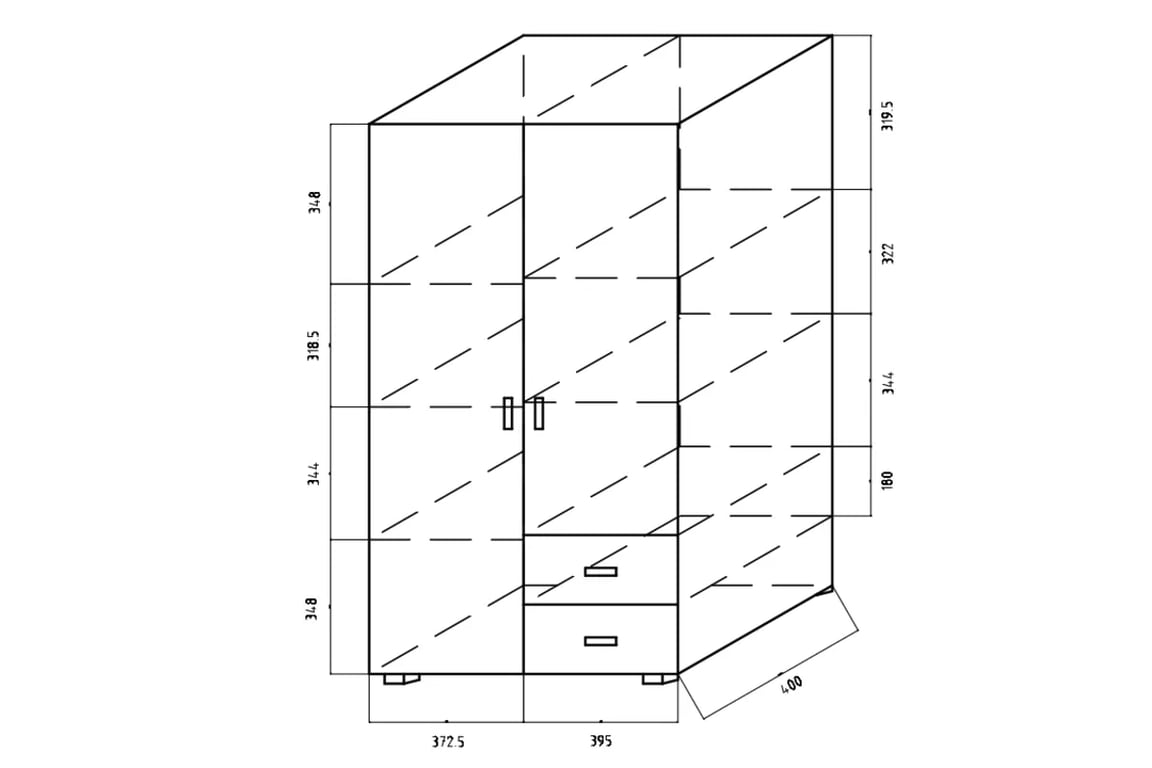 Komoda OLK6 - Systém OLIWIA Komoda dvojdverová Oliwia s dvoma zásuvkami 80 cm