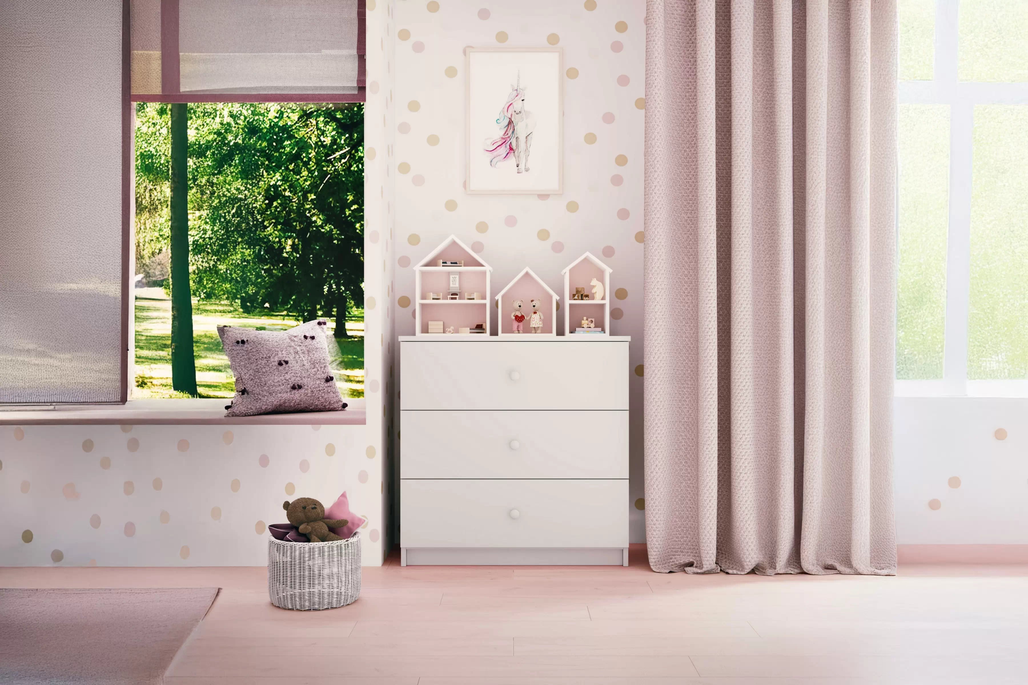 Dětská komoda Bonzo 80 cm se zásuvkami - bílá Komoda dziecieca Bonzo 80 cm - bílá