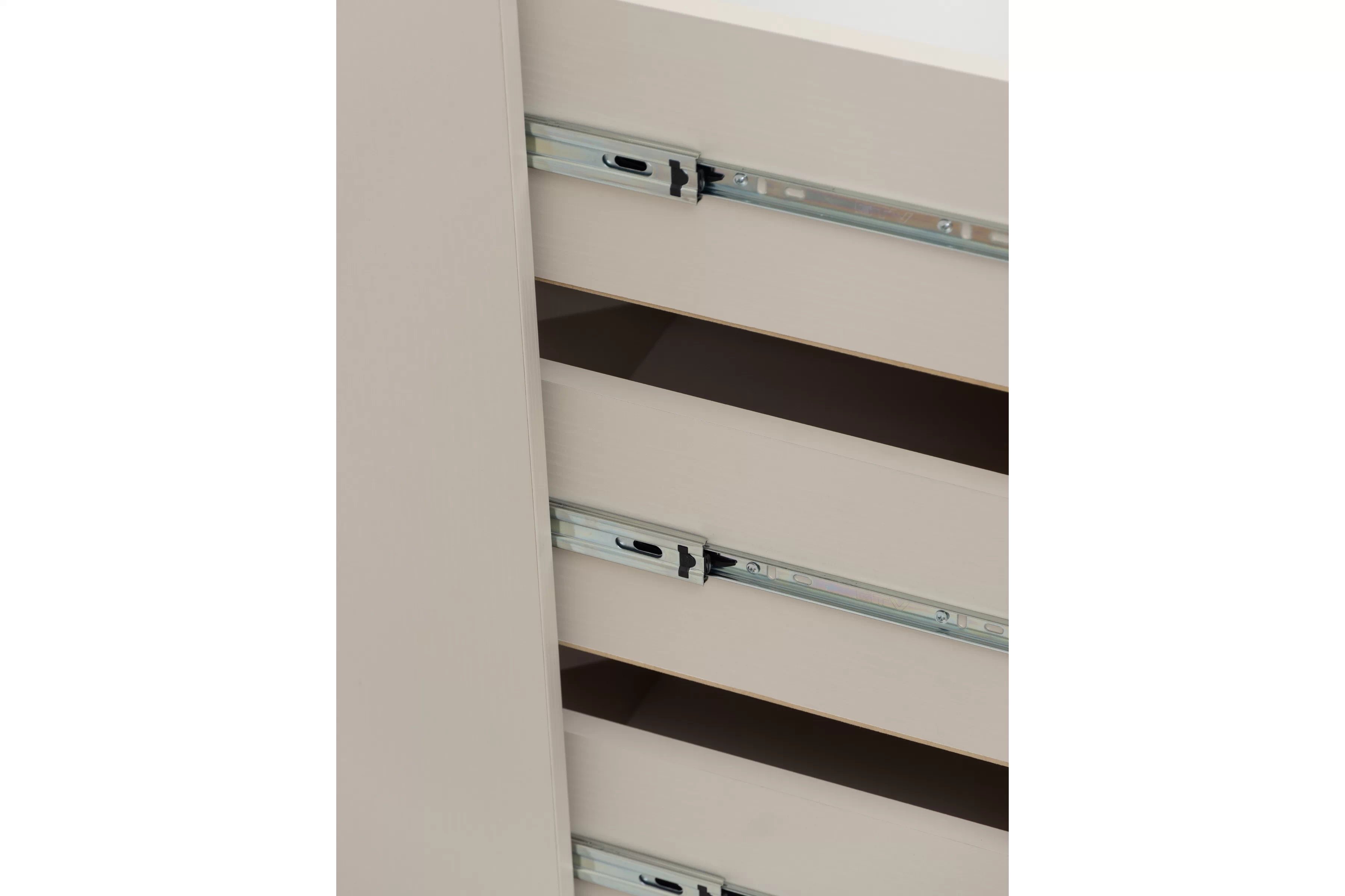 Dětská komoda Marla se zásuvkami 120 cm - pouštní písek / růžová Komoda dziecieca Marla 120 cm se zásuvkami - piasek pustyni / Růžová / millenial pink