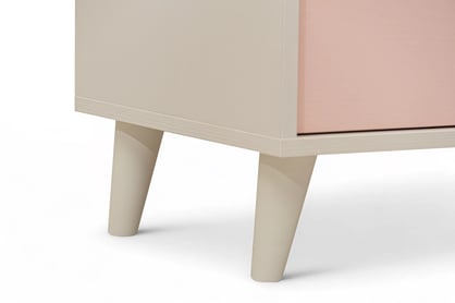 Komoda do detskej izby Marla 120 cm - púštny piesok / ružová Komoda dziecieca Marla 120 cm so zásuvkami - piasek pustyni / Ružová / millenial pink