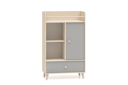 Detská komoda Marla 80 cm so zásuvkou - piesková / sivý palladium