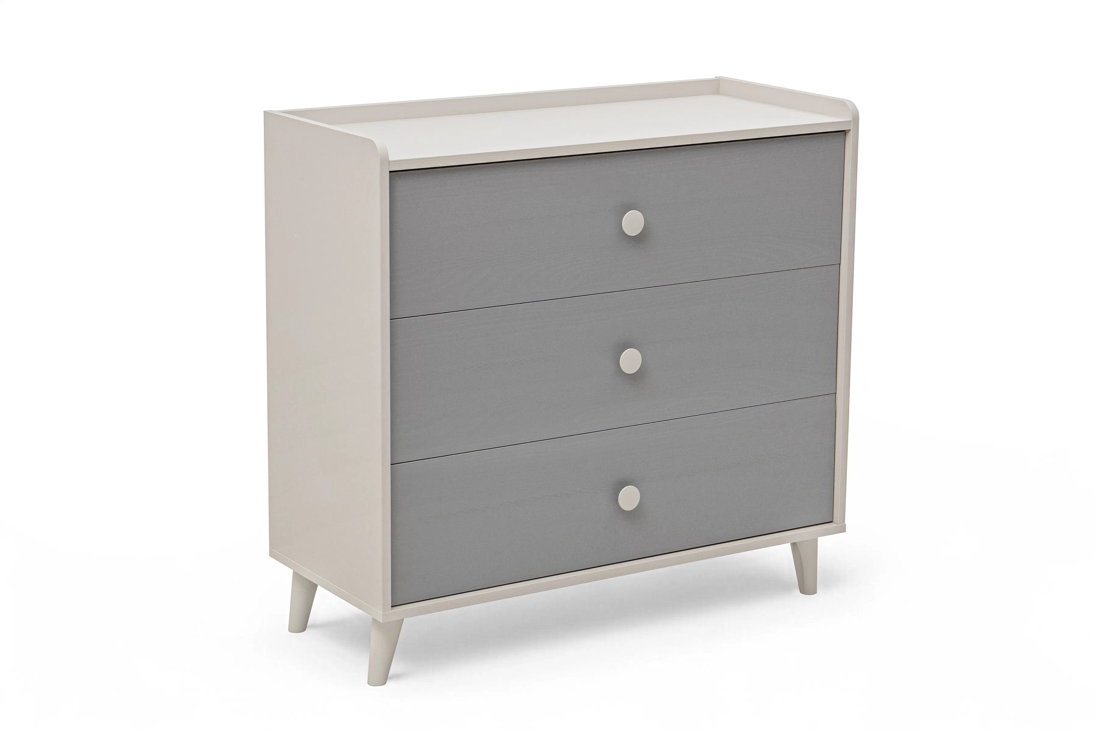 Komoda do detskej izby Marla 90 cm - púštny piesok / sivá Komoda dziecieca Marla 90 cm so zásuvkami - piasek pustyni / šedý pallad