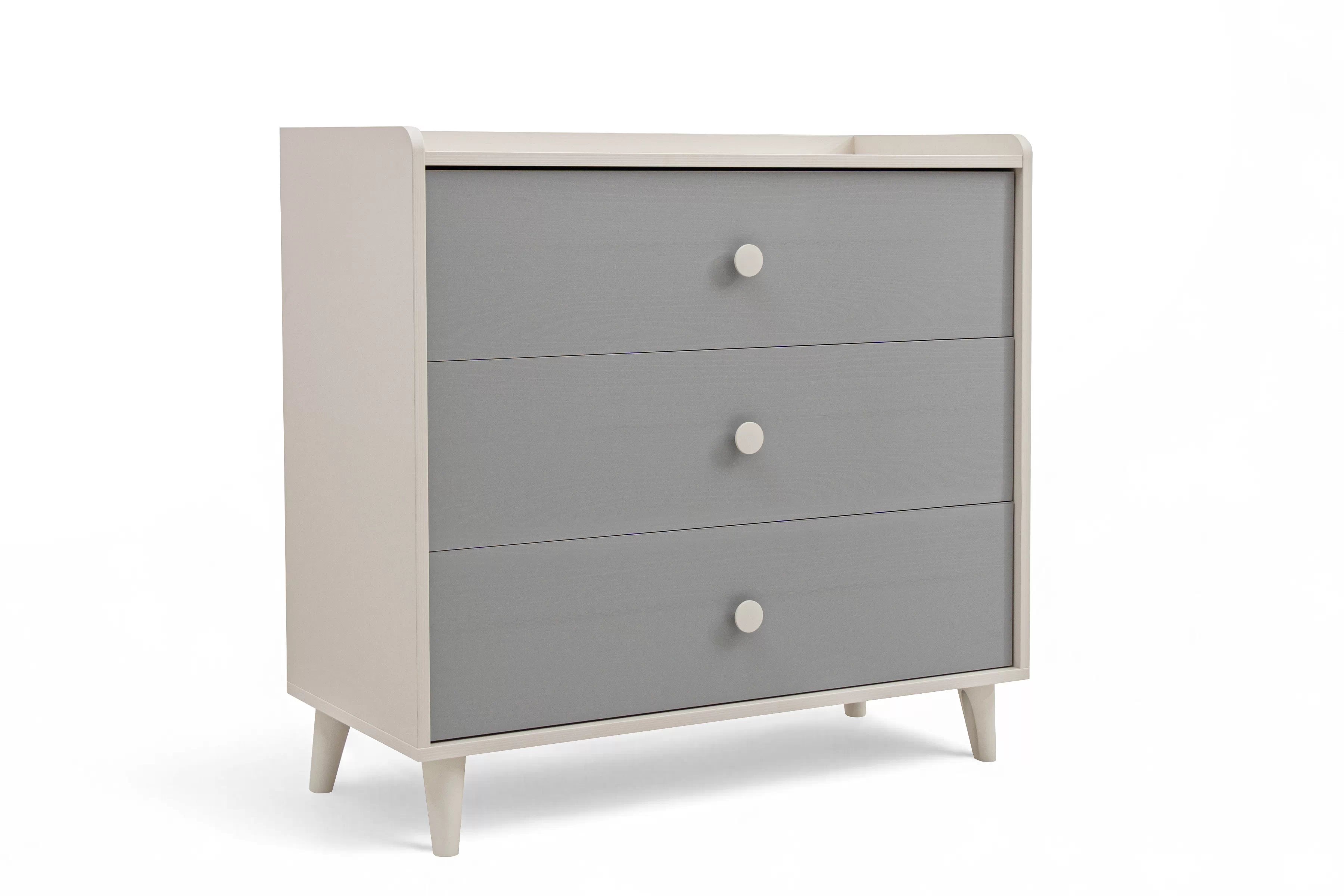 Komoda do detskej izby Marla 90 cm - púštny piesok / sivá Komoda dziecieca Marla 90 cm so zásuvkami - piasek pustyni / šedý pallad