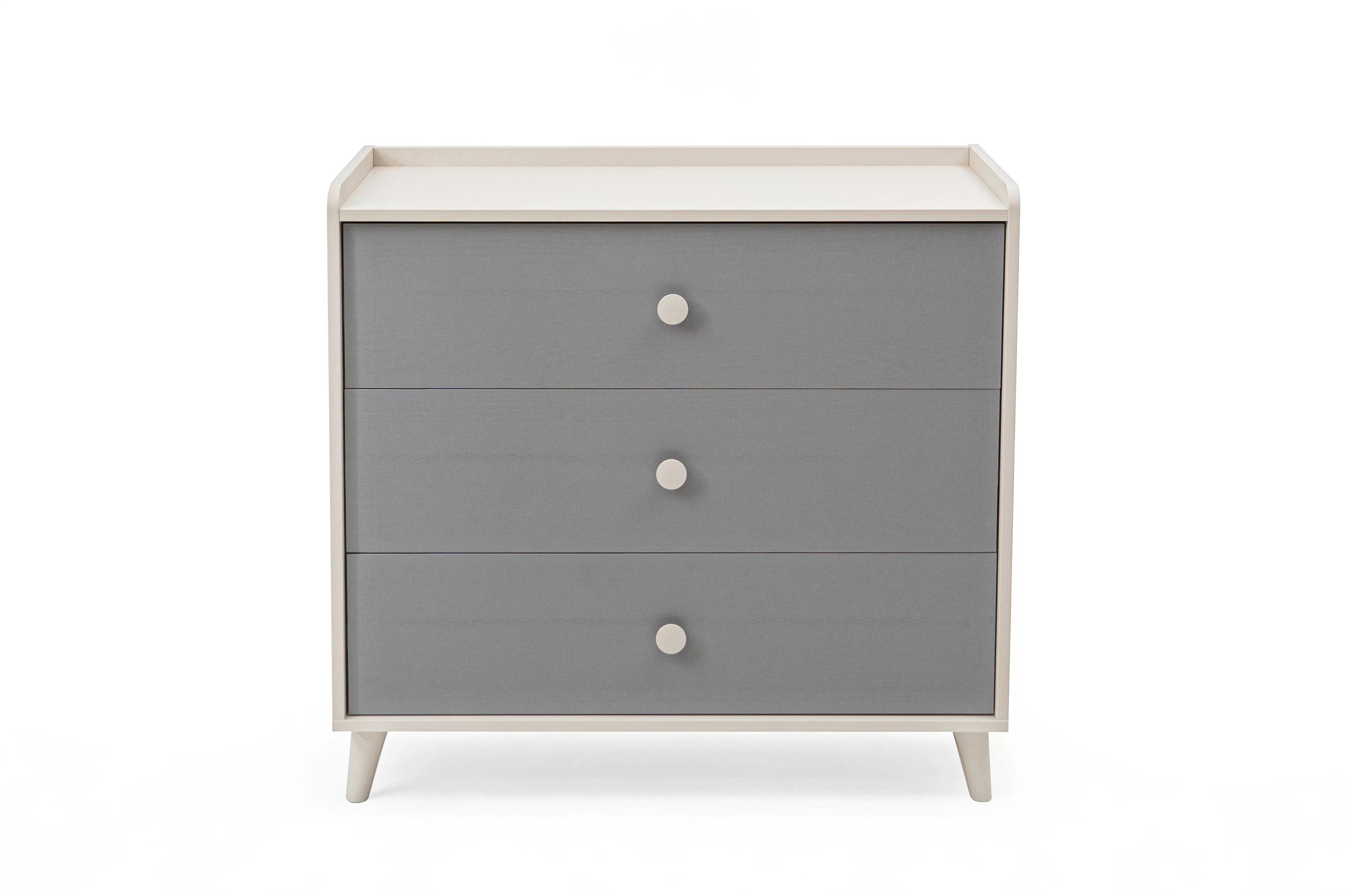 Komoda do detskej izby Marla 90 cm - púštny piesok / sivá Komoda dziecieca Marla 90 cm so zásuvkami - piasek pustyni / šedý pallad