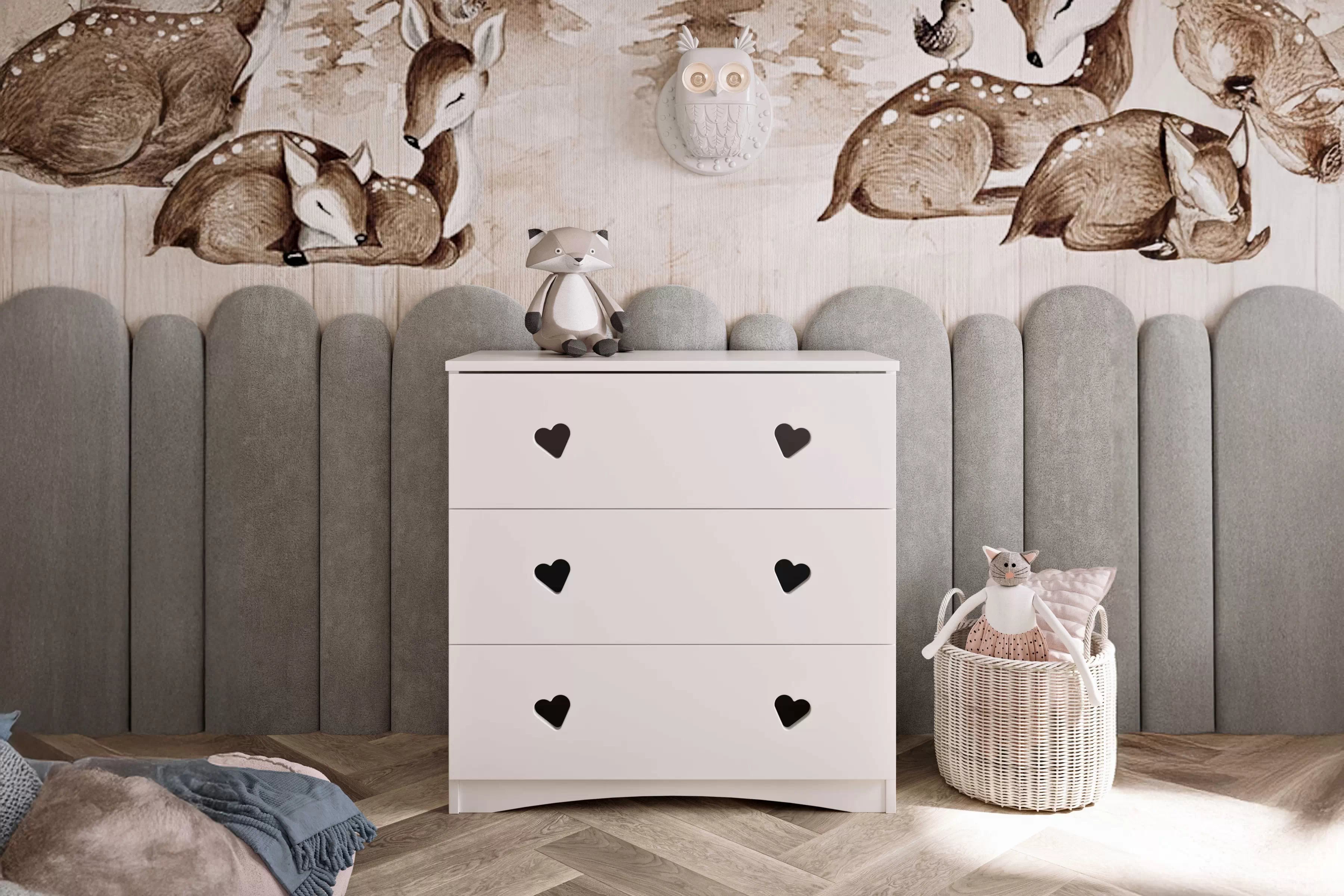 Detská komoda Pateri 80 cm - biela Komoda dziecieca Pateri 80 cm - Biely