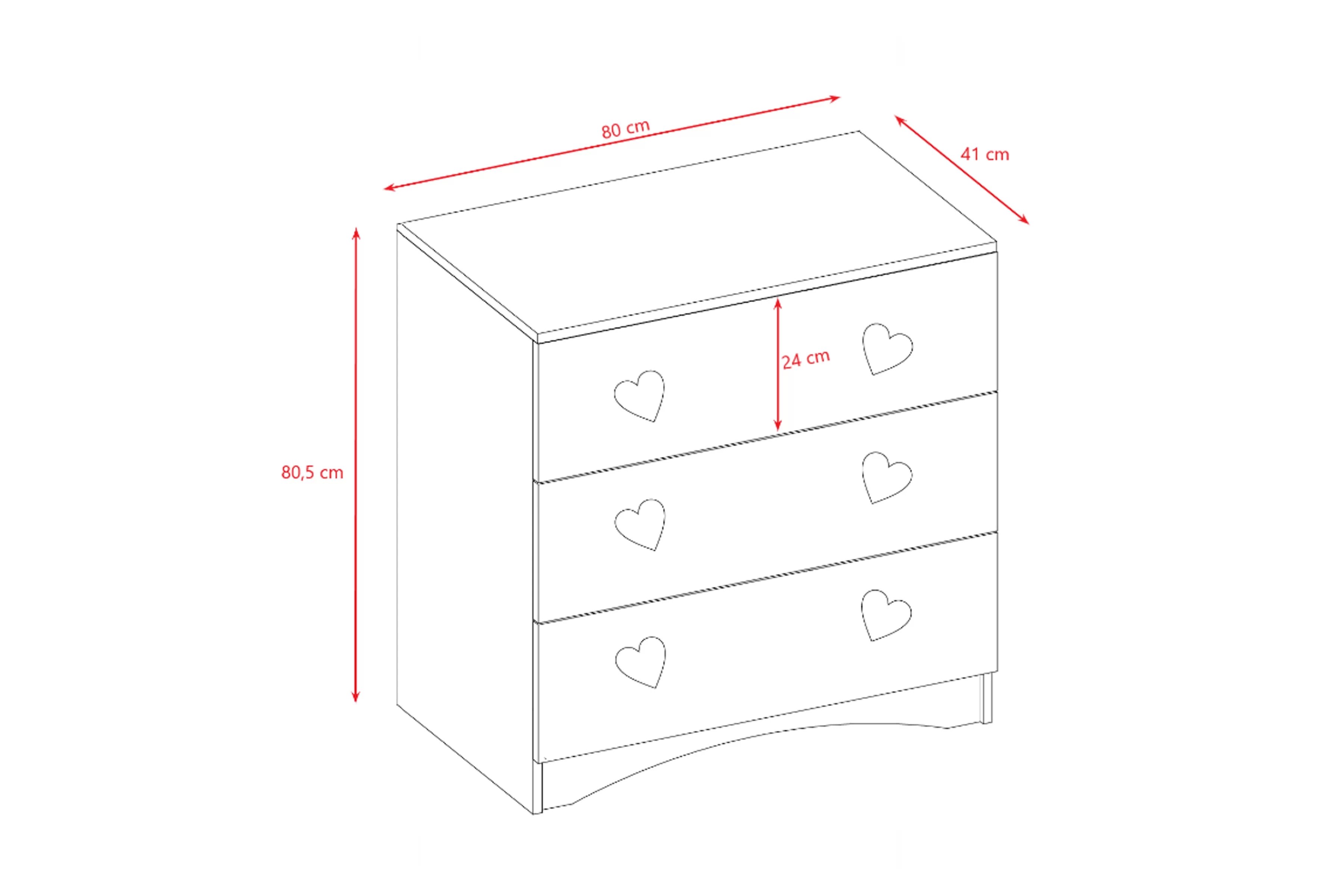 Detská komoda Pateri 80 cm - biela Komoda dziecieca Pateri 80 cm - Biely