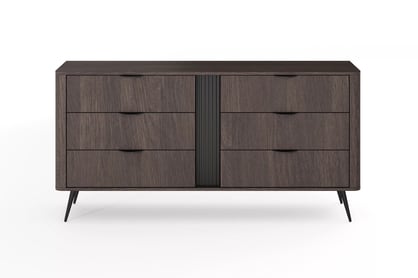Komoda Edrin 163 cm se zásuvkami - dub dunin / černá
