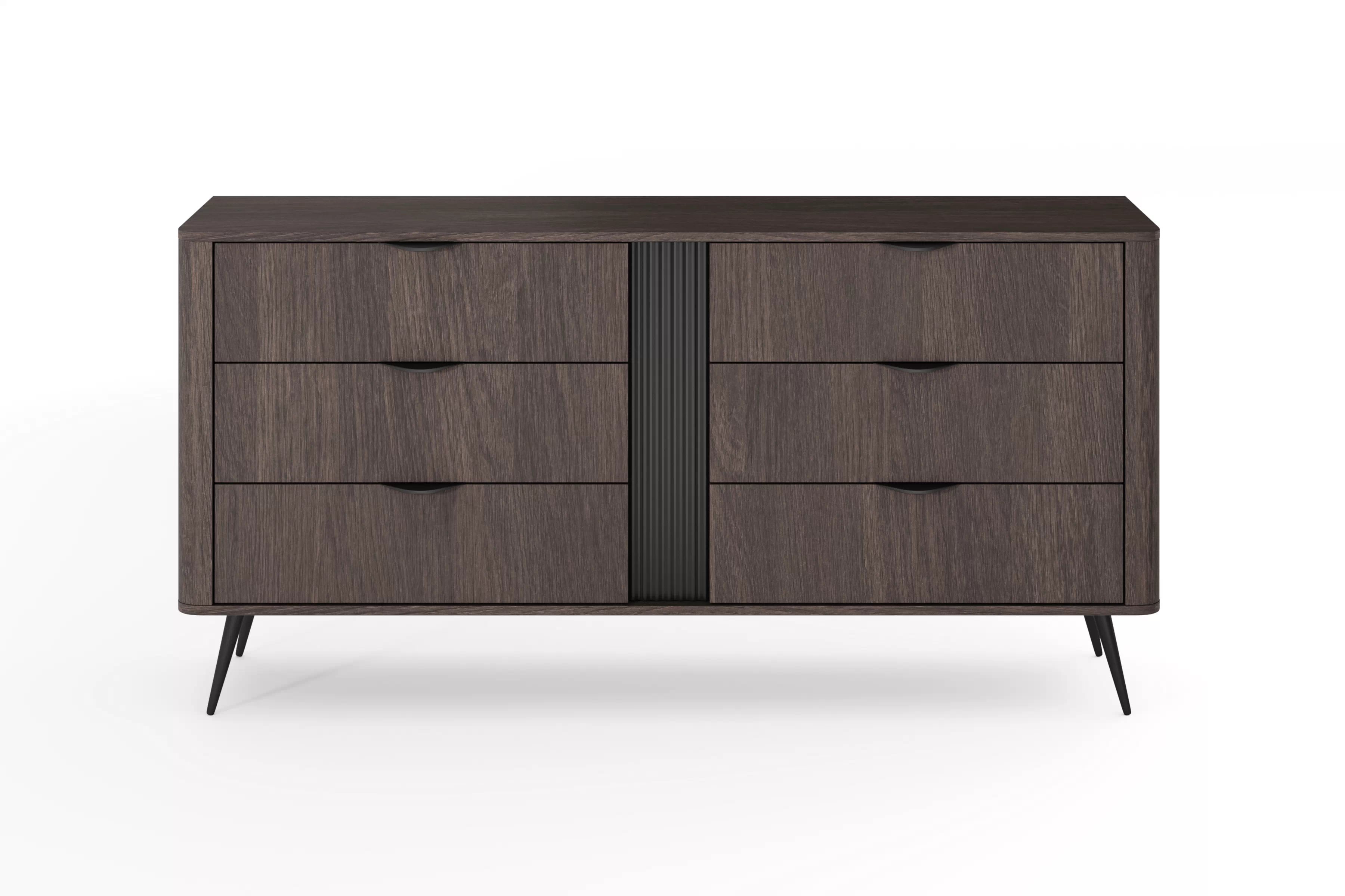 Komoda Edrin 163 cm se zásuvkami - dub dunin / černá Komoda Edrin 163 cm se zásuvkami - dub dunin / černá