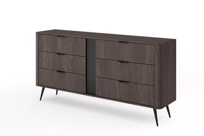 Komoda Edrin 163 cm se zásuvkami - dub dunin / černá Komoda Edrin 163 cm se zásuvkami - dub dunin / černá