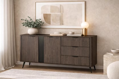 Komoda Edrin 195 cm so zásuvkami - dub dunin / čierna Komoda Edrin 195 cm so zásuvkami - Dub dunin / Čierny