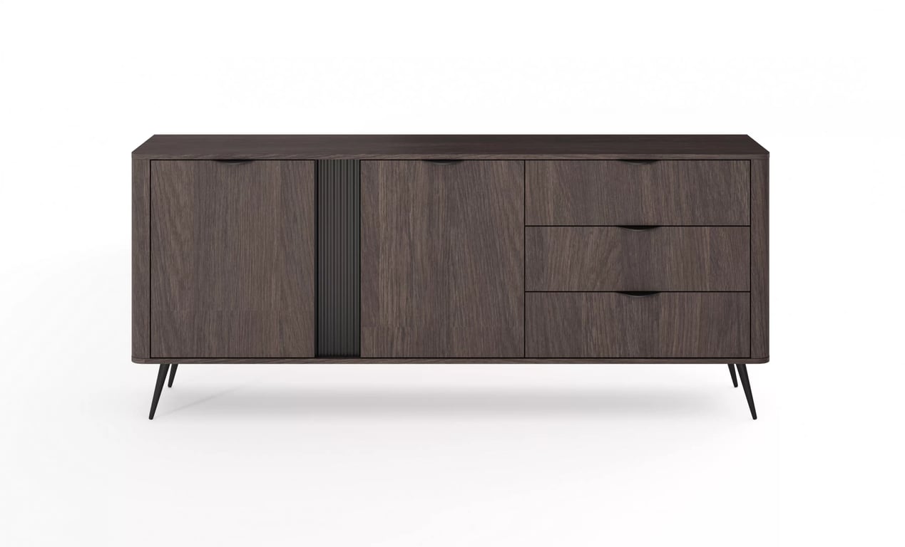 Komoda Edrin 195 cm se zásuvkami - dub dunin / černá Komoda Edrin 195 cm se zásuvkami - dub dunin / černá