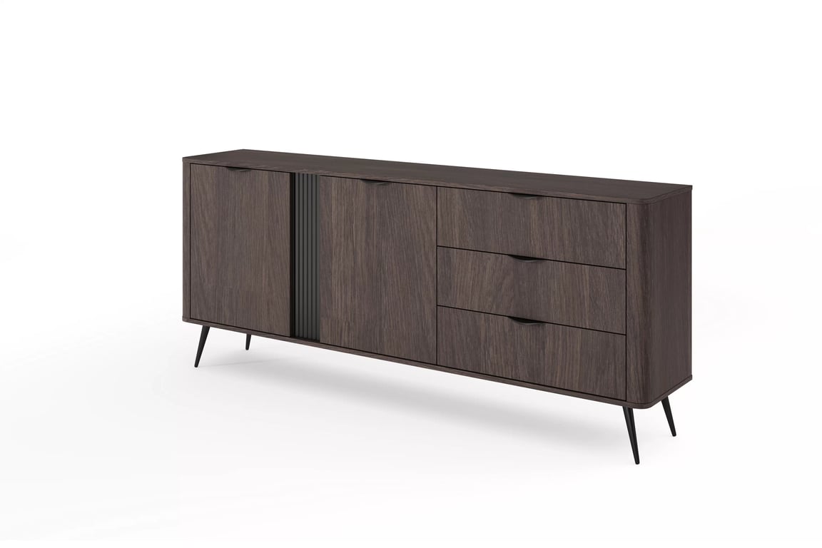 Komoda Edrin 195 cm se zásuvkami - dub dunin / černá Komoda Edrin 195 cm se zásuvkami - dub dunin / černá