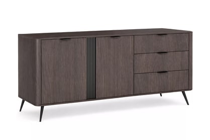 Komoda Edrin 195 cm so zásuvkami - dub dunin / čierna