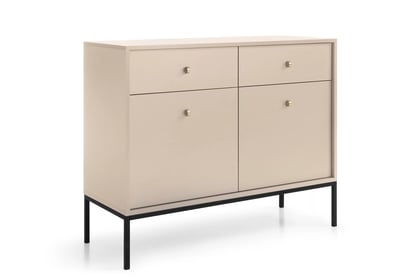 Bežová komoda Eladia 104 cm, dvojdverová so zásuvkami