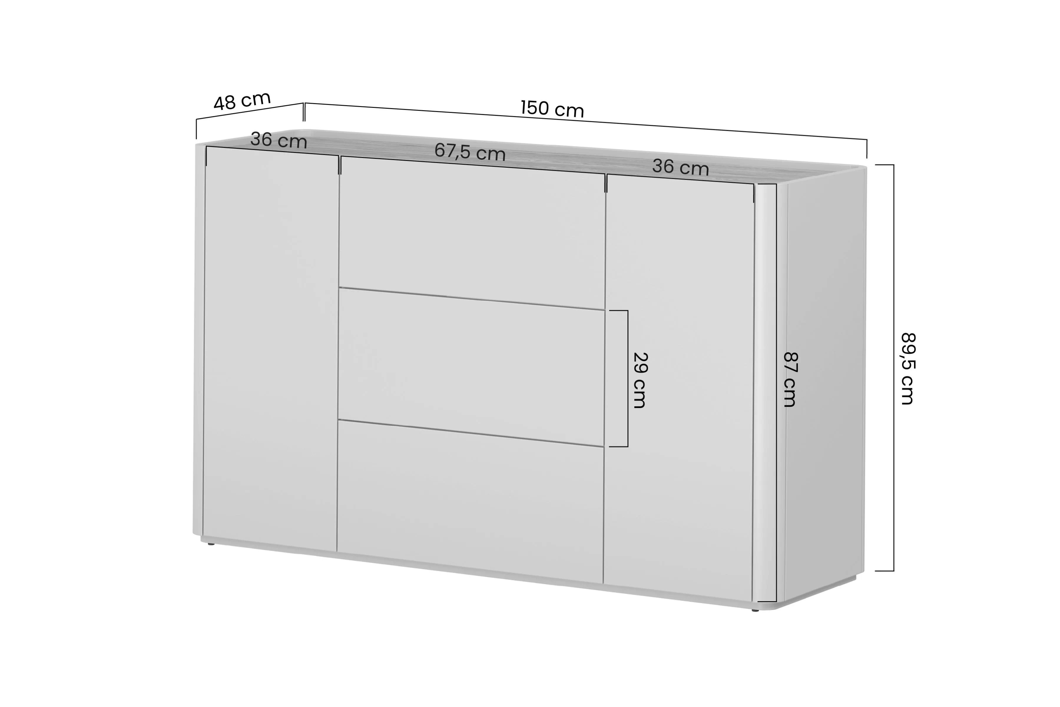 Komoda Elivo 150 cm se zásuvkami - eukalyptus / dub baltic dune Komoda Elivo 150 cm se zásuvkami - eukaliptus / dub baltic dune