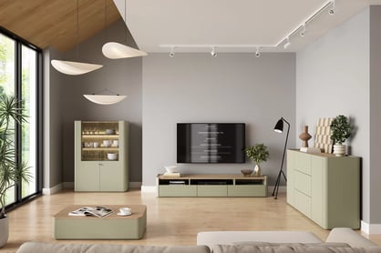 Komoda Elivo 150 cm se zásuvkami - eukaliptus / dub baltic dune Komoda Elivo 150 cm se zásuvkami - eukaliptus / dub baltic dune