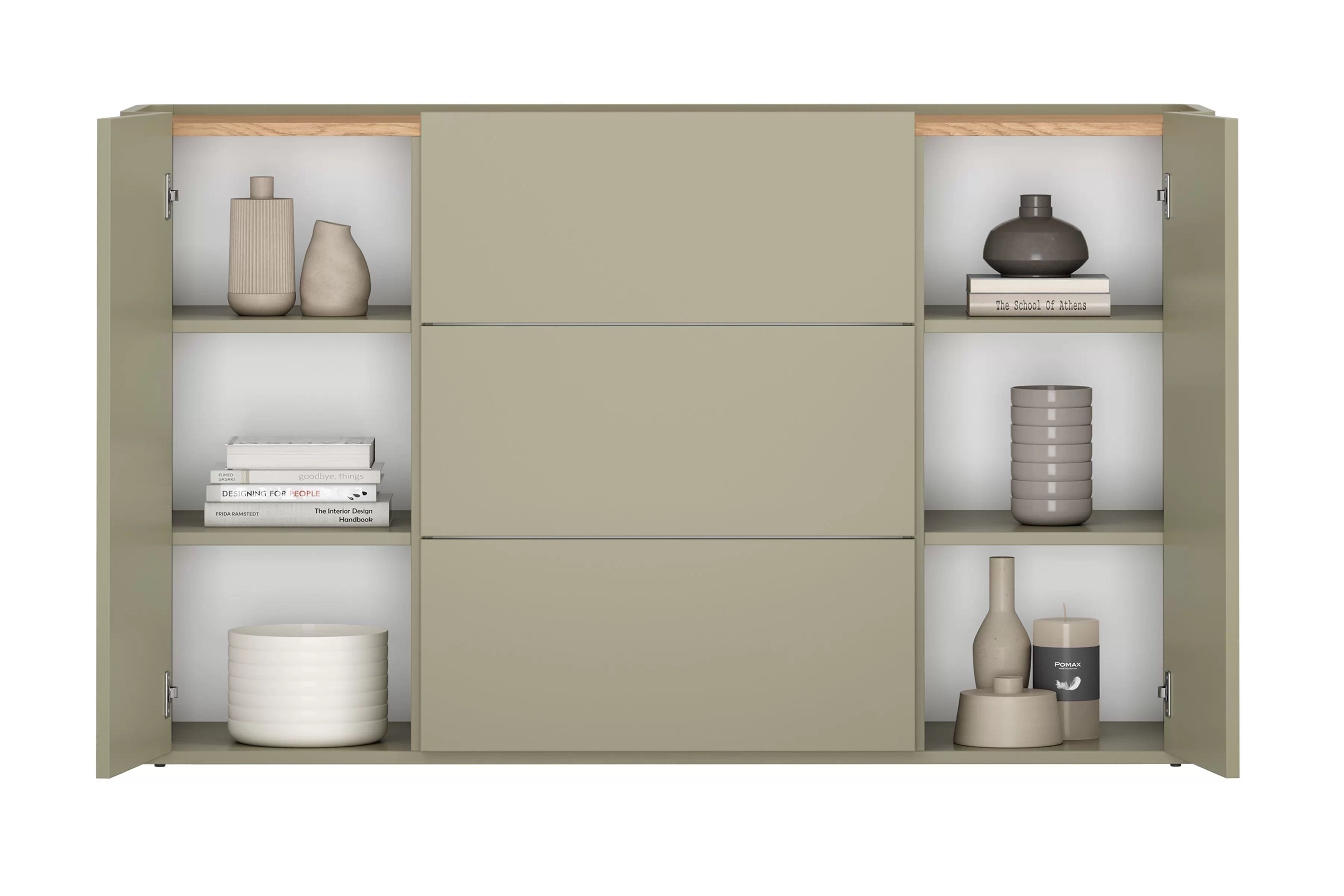 Komoda Elivo 150 cm se zásuvkami - eukalyptus / dub baltic dune Komoda Elivo 150 cm se zásuvkami - eukaliptus / dub baltic dune