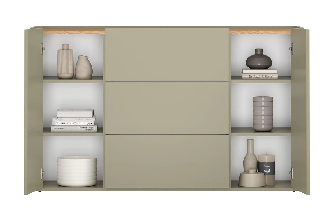 Komoda Elivo 150 cm se zásuvkami - eukaliptus / dub baltic dune Komoda Elivo 150 cm se zásuvkami - eukaliptus / dub baltic dune