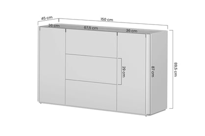 Komoda Elivo 150 cm so zásuvkami - kašmír / olejovaný dub Komoda Elivo 150 cm so zásuvkami - kašmír / Dub olejowany