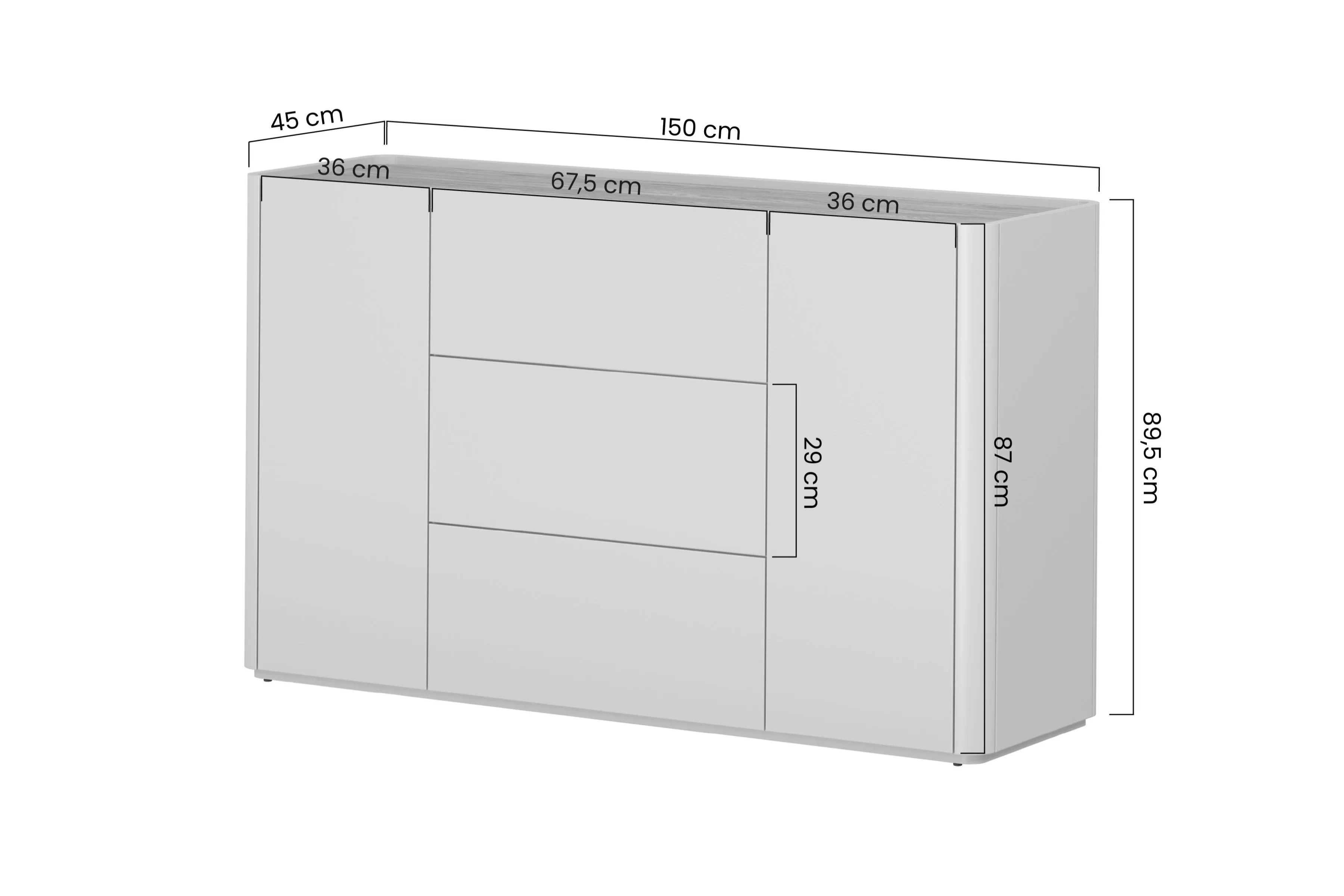 Komoda Elivo 150 cm so zásuvkami - kašmír / olejovaný dub Komoda Elivo 150 cm so zásuvkami - kašmír / Dub olejowany
