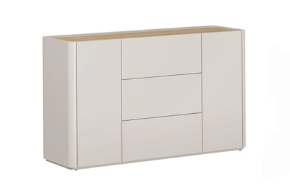 Komoda Elivo 150 cm so zásuvkami - kašmír / olejovaný dub