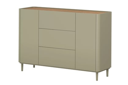 Komoda Elivo 150 cm so zásuvkami na nôžkach - eukaliptus / Dub baltic dune