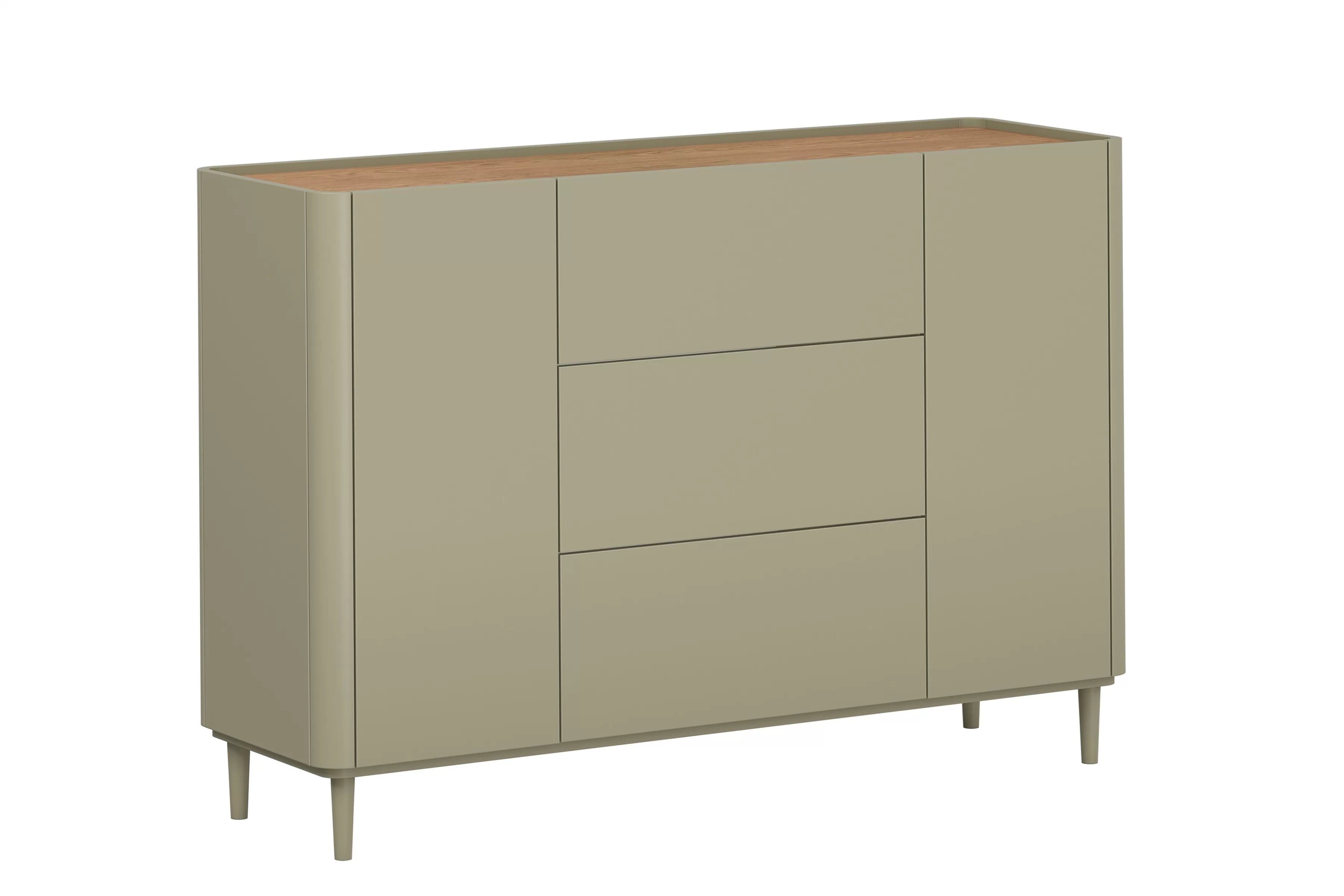 Komoda Elivo 150 cm so zásuvkami na nožičkách - eukalyptus / dub baltic dune Komoda Elivo 150 cm so zásuvkami na nôžkach - eukaliptus / Dub baltic dune