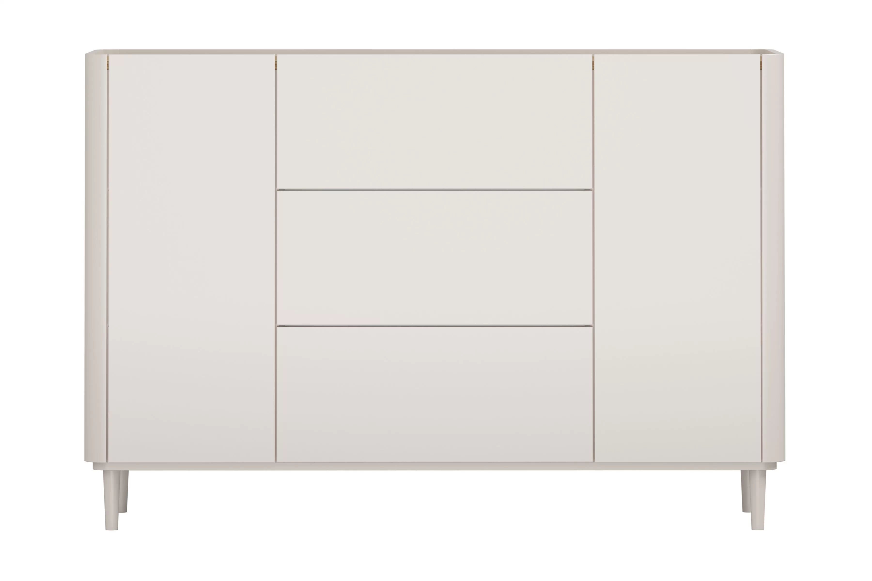 Komoda Elivo 150 cm na nožkách - kašmírová / dub olejovaný Komoda Elivo 150 cm se zásuvkami na nožkách - kašmír / dub olejowany