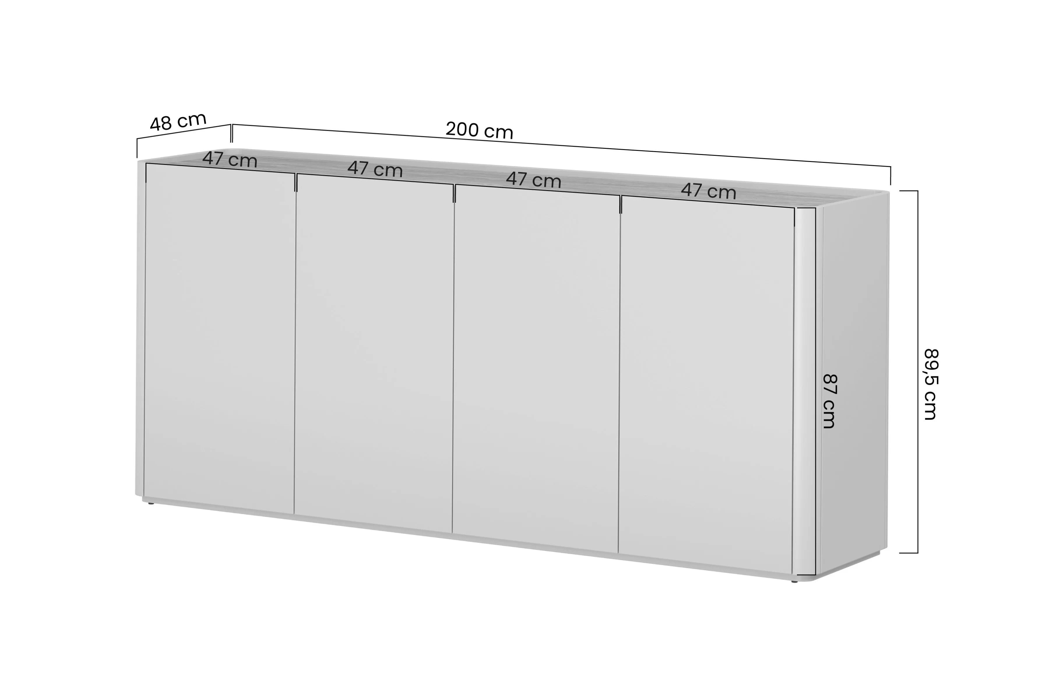 Komoda Elivo 200 cm - kašmírová / dub olejovaný Komoda Elivo 200 cm - kašmír / dub olejowany