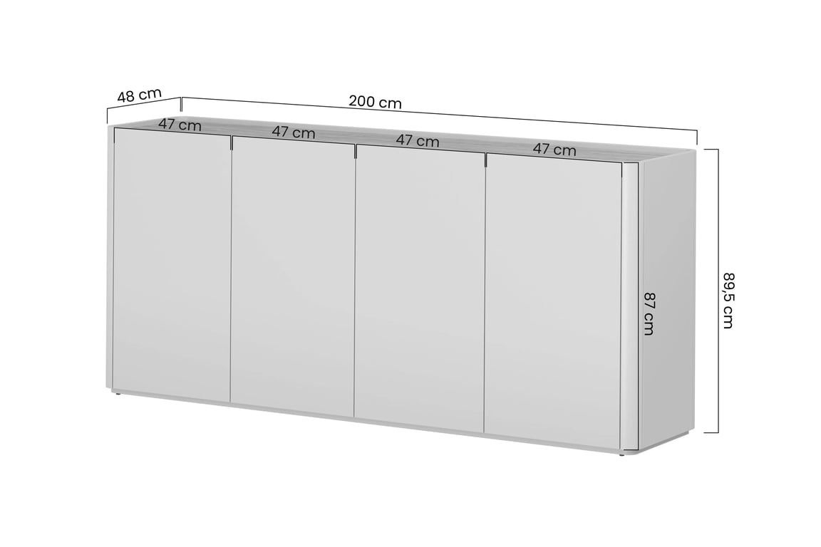 Komoda Elivo 200 cm - kašmír / olejovaný dub Komoda Elivo 200 cm - kašmír / Dub olejowany