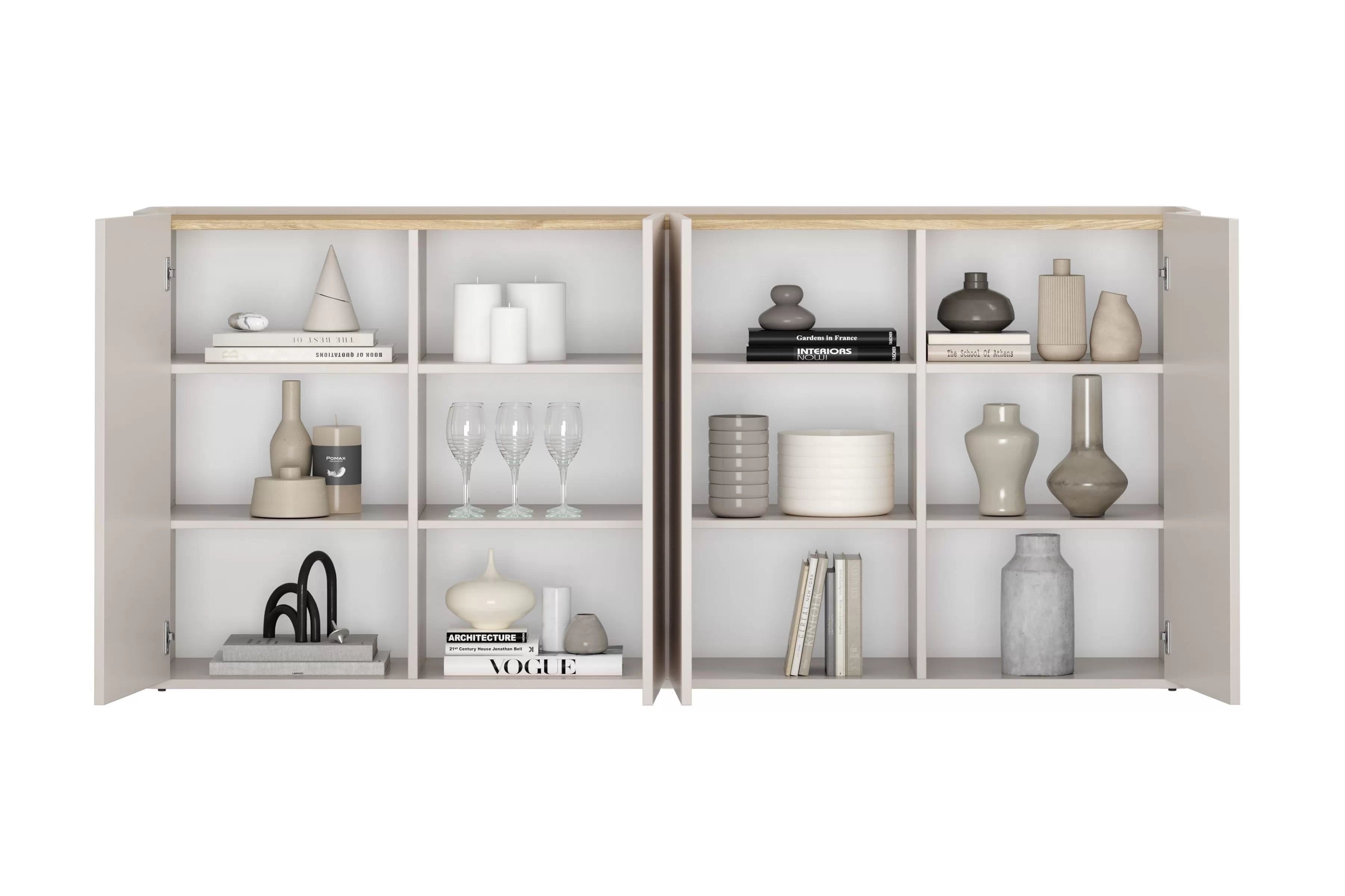 Komoda Elivo 200 cm - kašmírová / dub olejovaný Komoda Elivo 200 cm - kašmír / dub olejowany