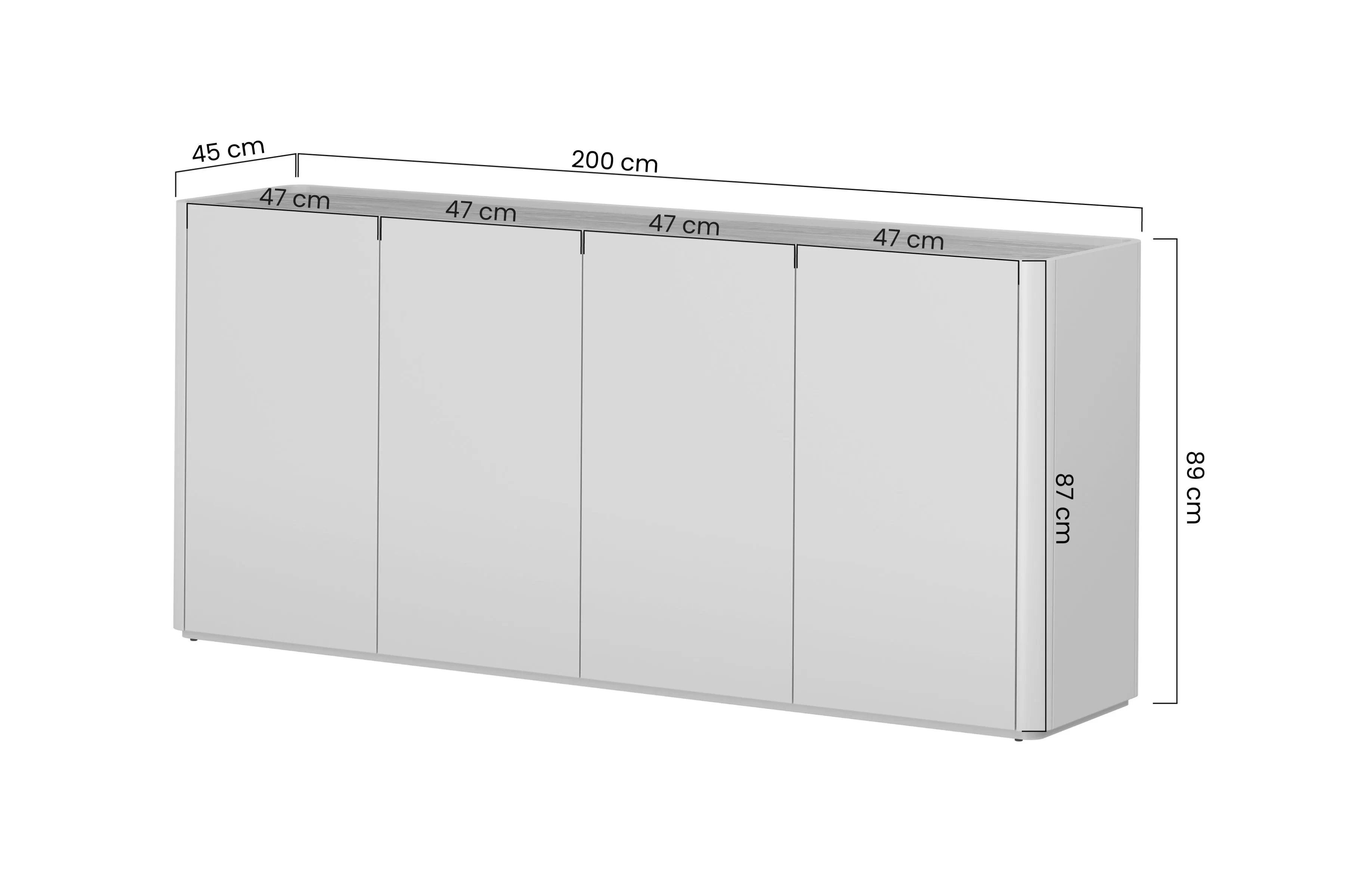 Komoda Elivo 200 cm štvordverová - eukalyptus / dub baltic dune Komoda Elivo 200 cm štvordverová - eukaliptus / Dub baltic dune