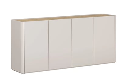 Komoda Elivo 200 cm štvordverová - kašmír / olejovaný dub