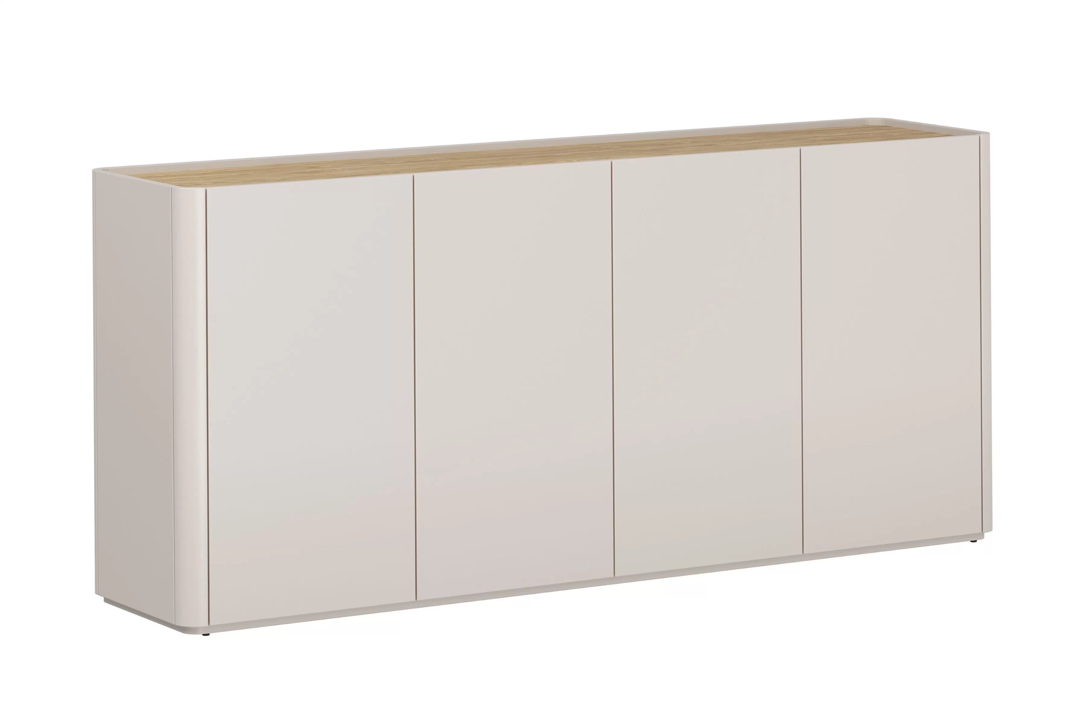 Komoda Elivo 200 cm štvordverová - kašmír / olejovaný dub Komoda Elivo 200 cm štvordverová - kašmír / Dub olejowany