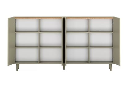 Komoda Elivo 200 cm na nožičkách - eukalyptus / dub baltic dune Komoda Elivo 200 cm na nôžkach - eukaliptus / Dub baltic dune