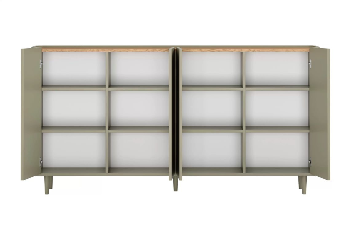 Komoda Elivo 200 cm na nožičkách - eukalyptus / dub baltic dune Komoda Elivo 200 cm na nôžkach - eukaliptus / Dub baltic dune