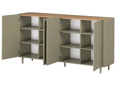 Komoda Elivo 200 cm na nožičkách - eukalyptus / dub baltic dune Komoda Elivo 200 cm na nôžkach - eukaliptus / Dub baltic dune