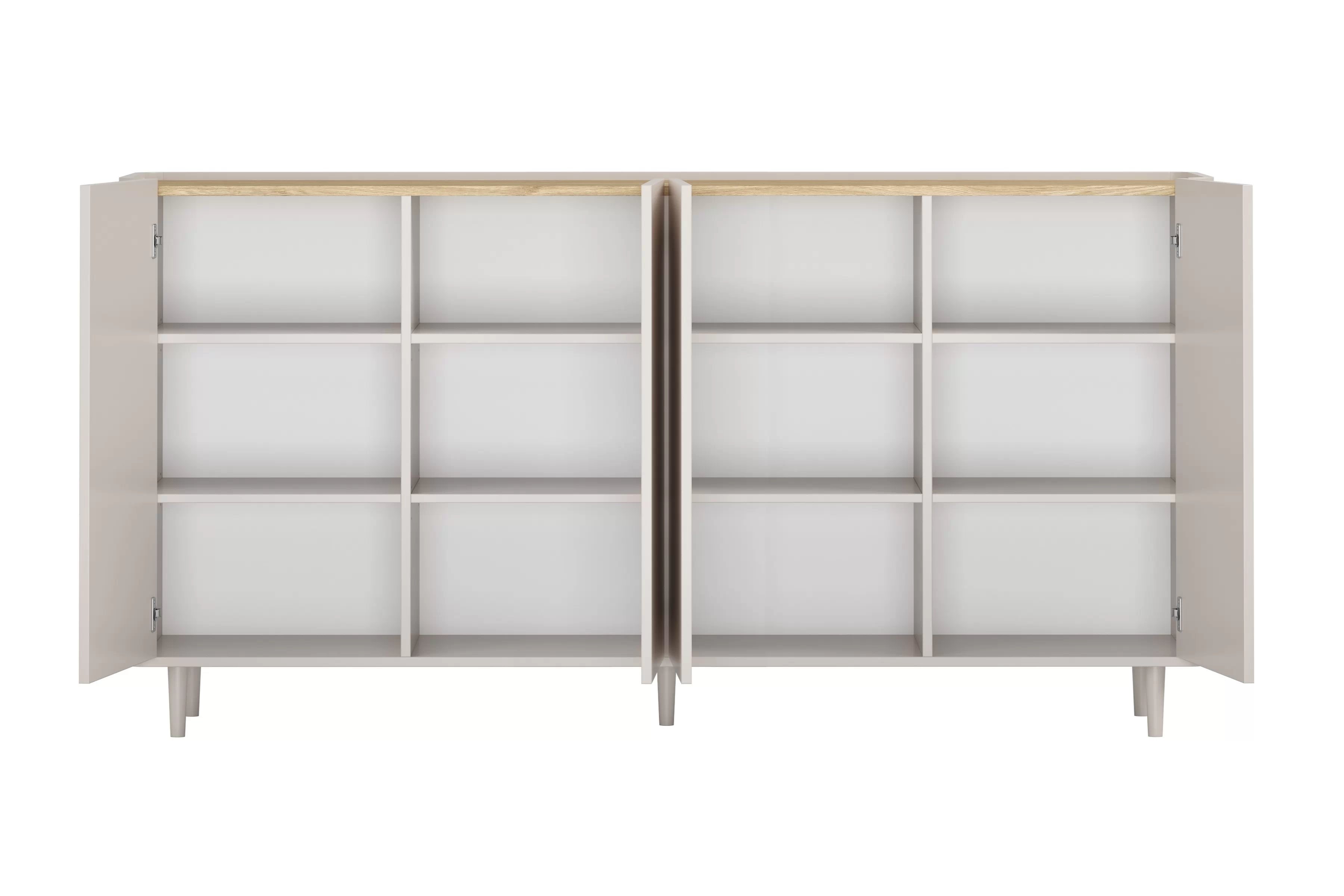 Komoda Elivo 200 cm na nožkách - kašmír / olejovaný dub Komoda Elivo 200 cm na nožkách - kašmír / dub olejowany