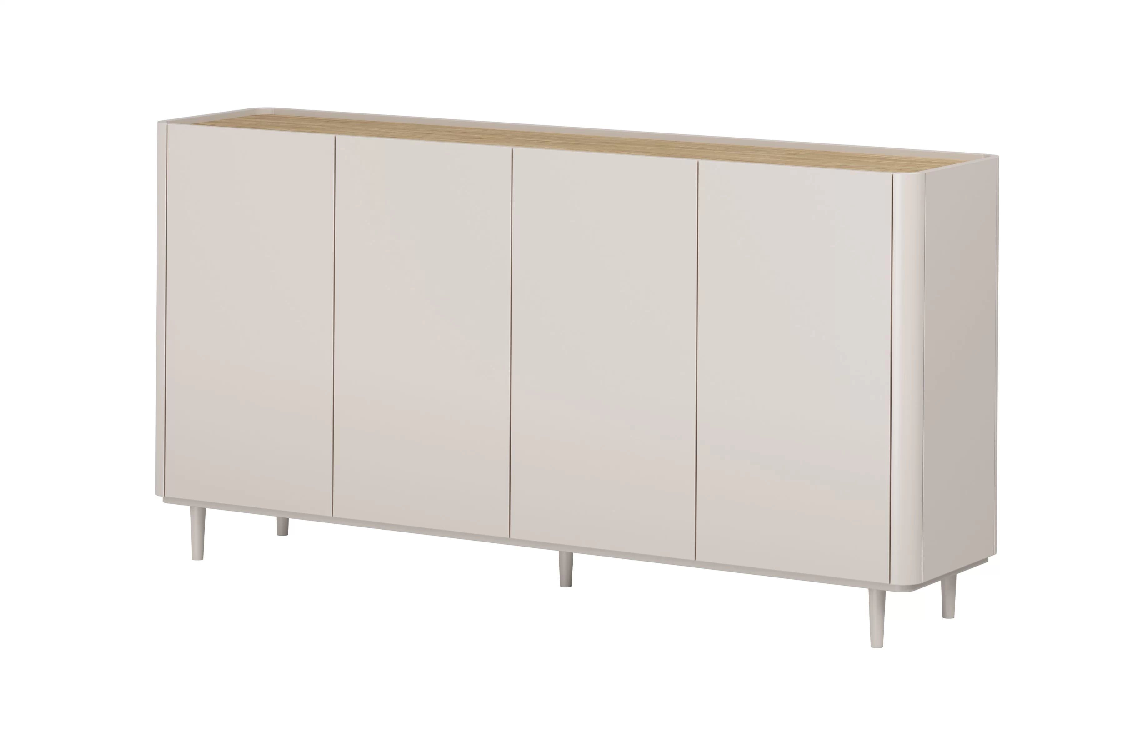 Komoda Elivo 200 cm na nožkách - kašmír / olejovaný dub Komoda Elivo 200 cm na nožkách - kašmír / dub olejowany