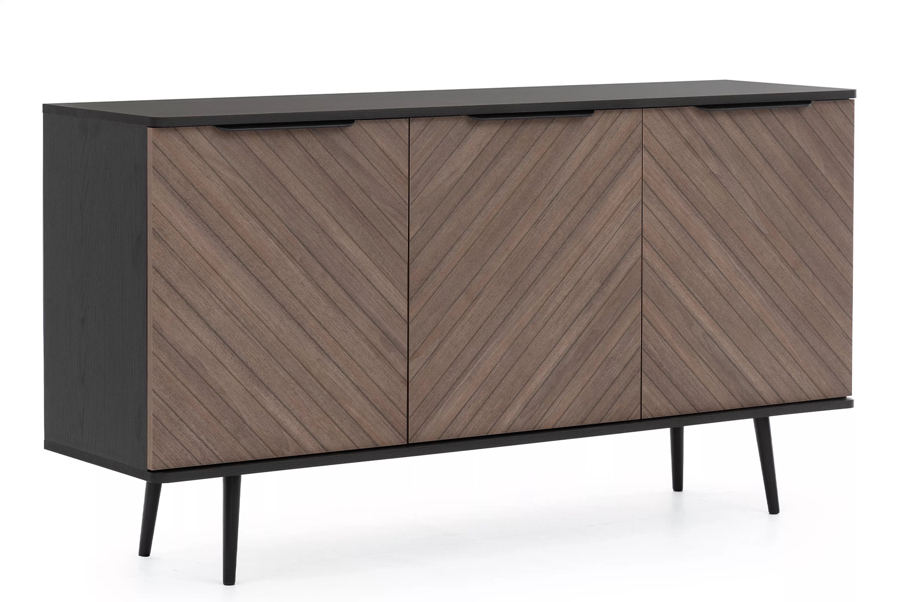 Komoda Eterio 150 cm třídveřová - captains deck / černý grafit Komoda Eterio 150 cm třídveřová - captains deck / černá grafit