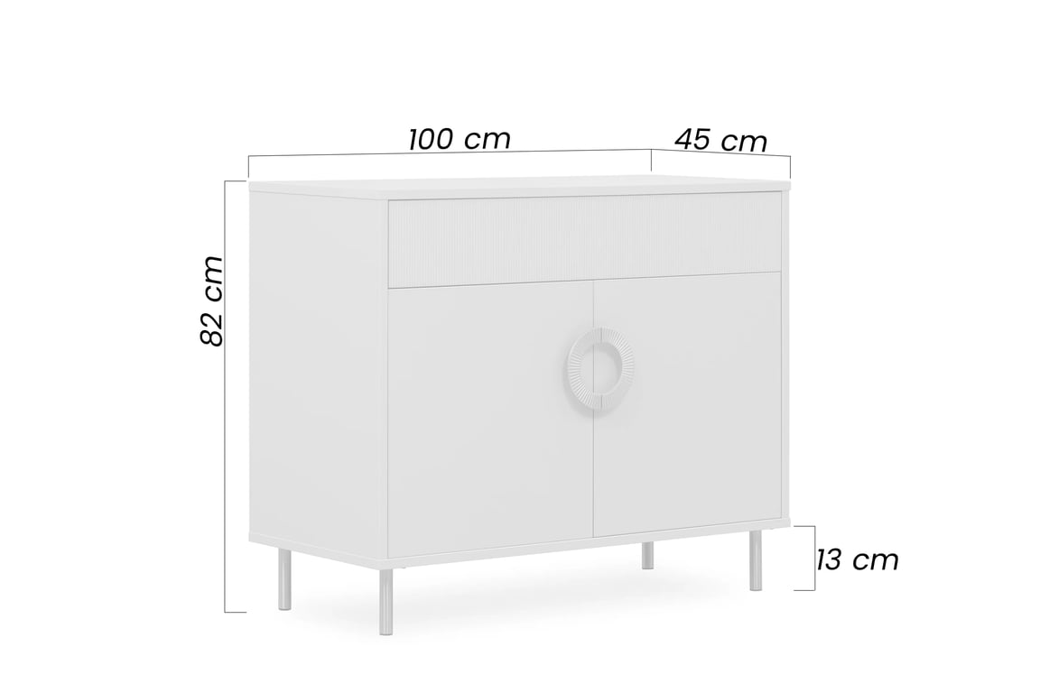 Komoda Gotimo 100 cm so zásuvkou - kašmírová / zlaté nohy Komoda Gotimo 100 cm z szuflada  - kašmír / zlote nožičky