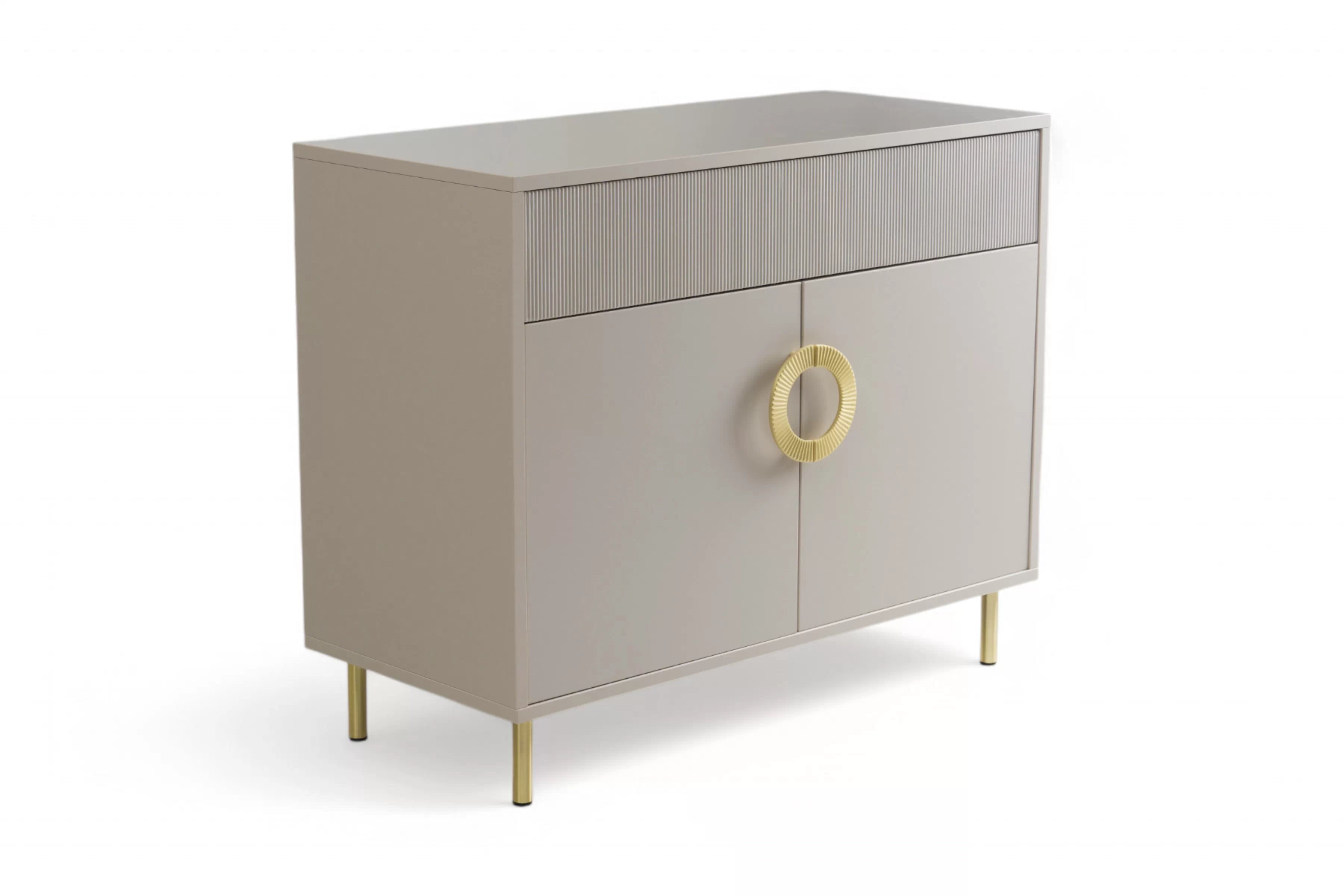 Komoda Nubo 100 cm so zásuvkou - kašmírová / zlatá Komoda Gotimo 100 cm z szuflada  - kašmír / zlote nožičky