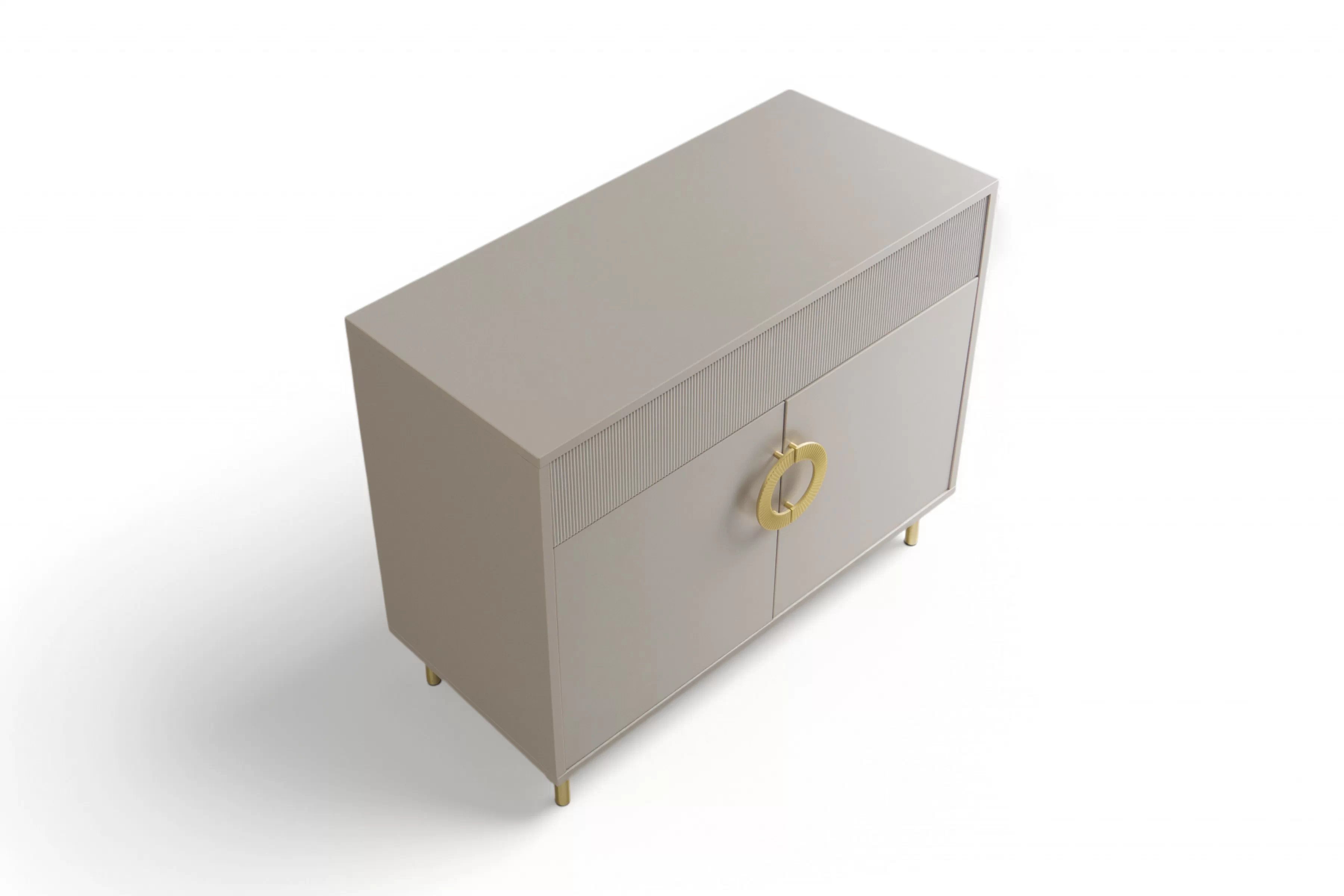 Komoda Nubo 100 cm so zásuvkou - kašmírová / zlatá Komoda Gotimo 100 cm z szuflada  - kašmír / zlote nožičky