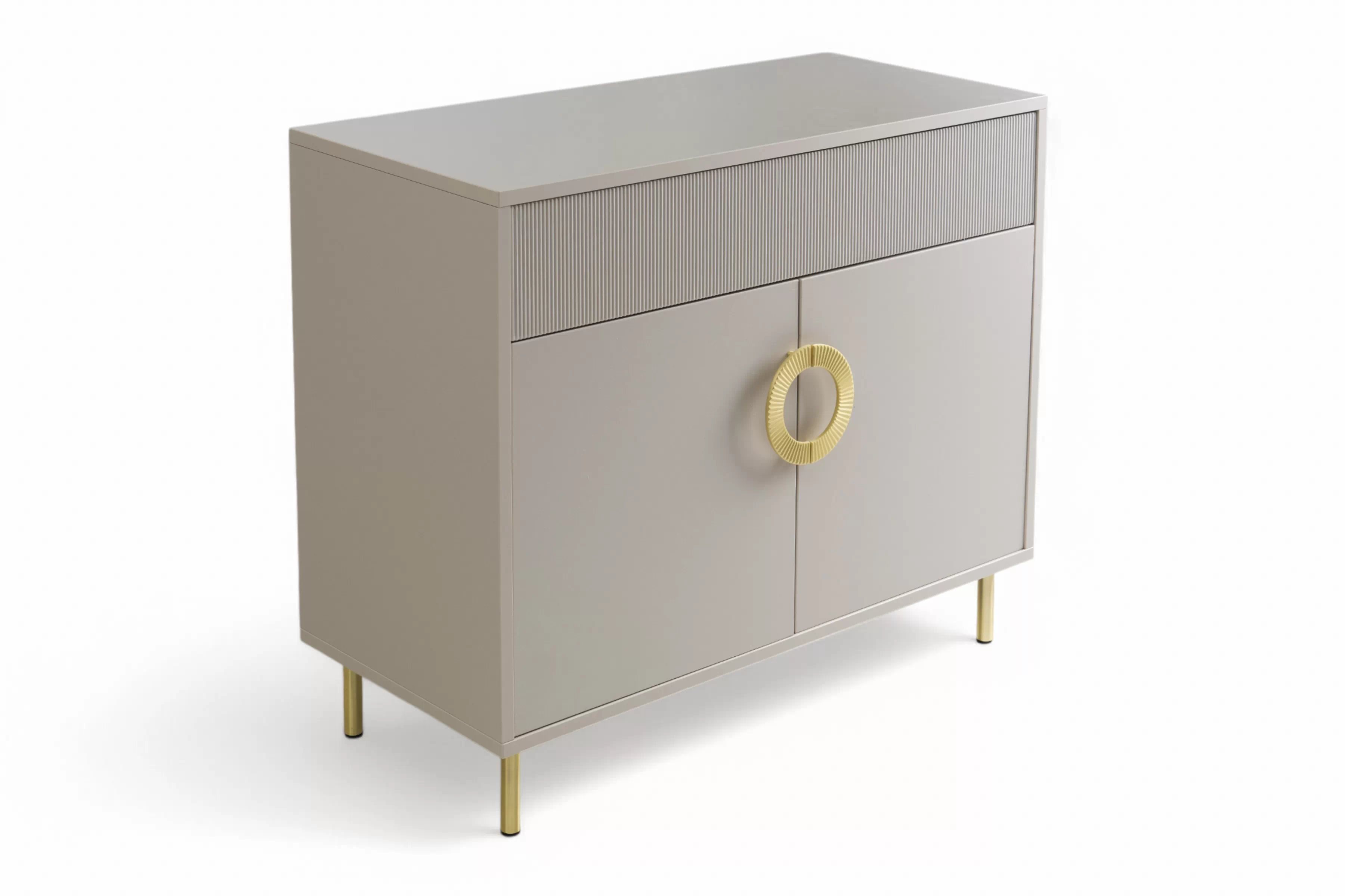 Komoda Nubo 100 cm so zásuvkou - kašmírová / zlatá Komoda Gotimo 100 cm z szuflada  - kašmír / zlote nožičky