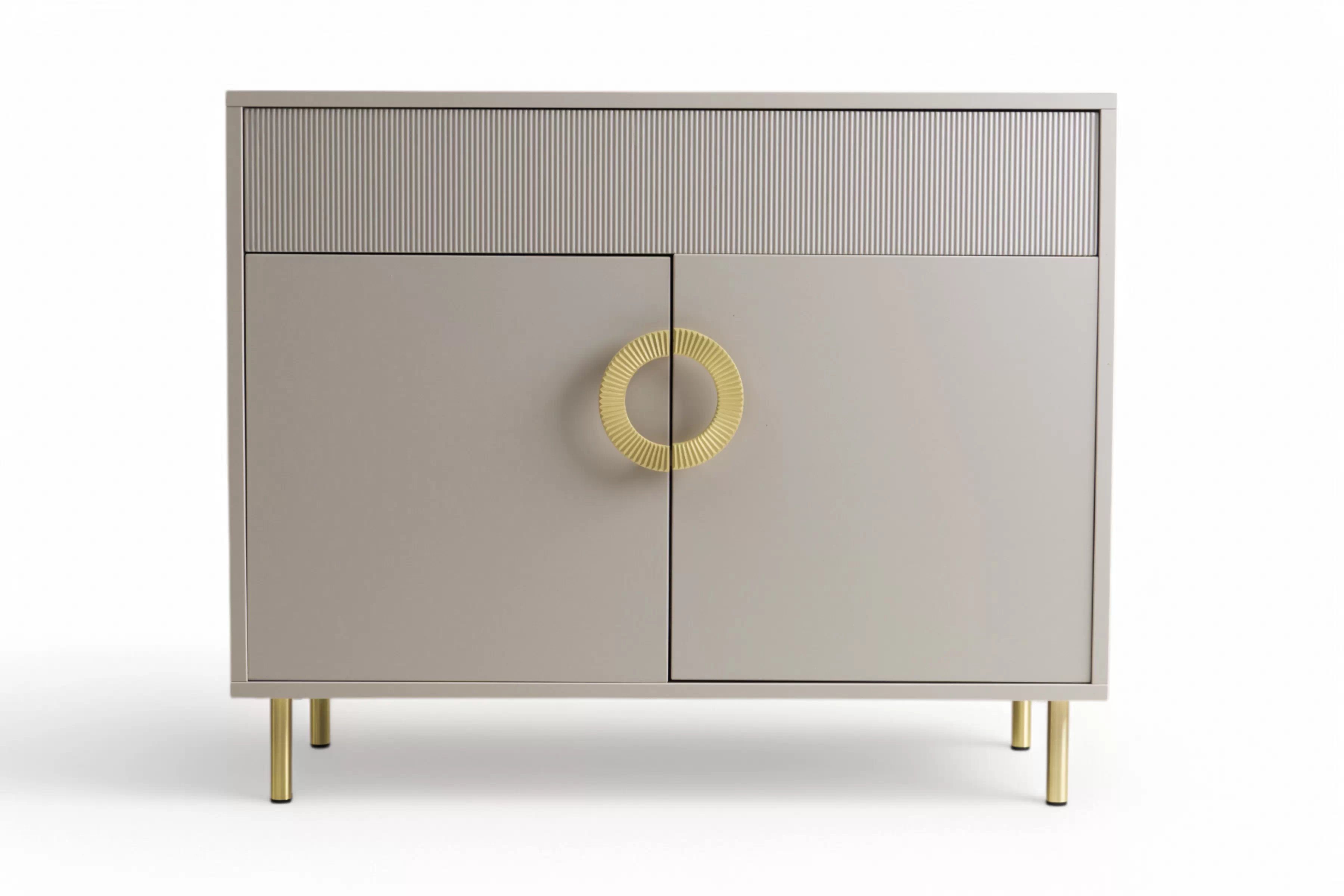 Komoda Nubo 100 cm so zásuvkou - kašmírová / zlatá Komoda Gotimo 100 cm z szuflada  - kašmír / zlote nožičky