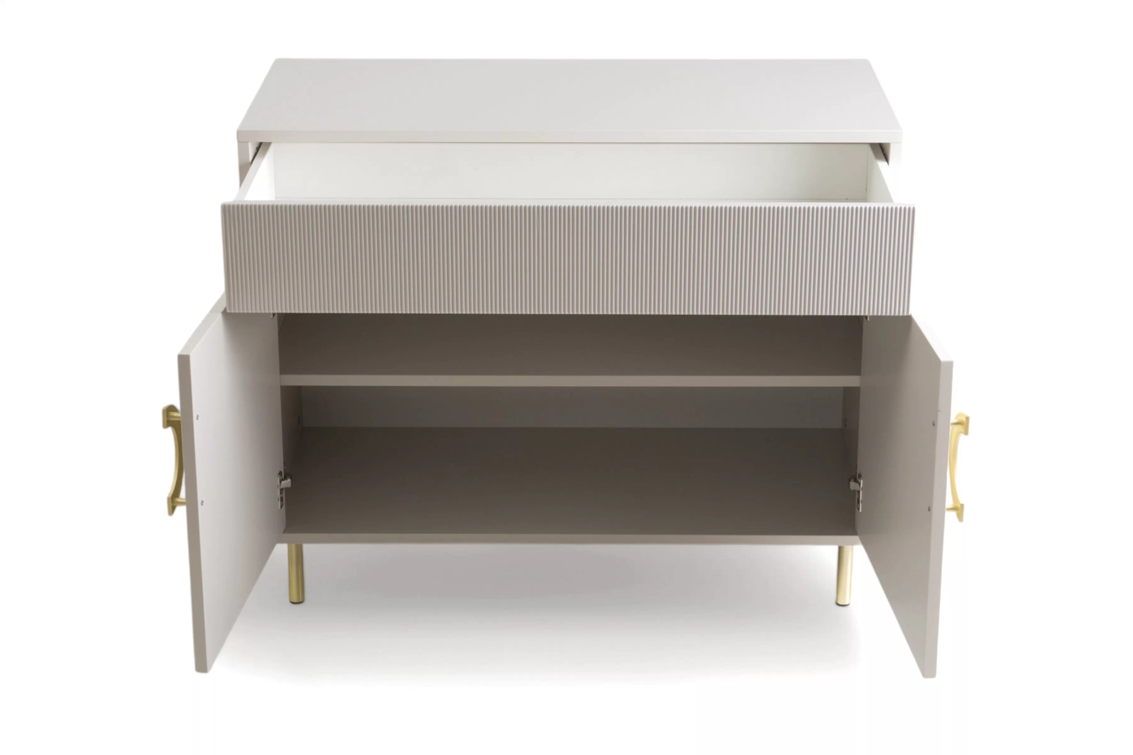 Komoda Nubo 100 cm so zásuvkou - kašmírová / zlatá Komoda Gotimo 100 cm z szuflada  - kašmír / zlote nožičky