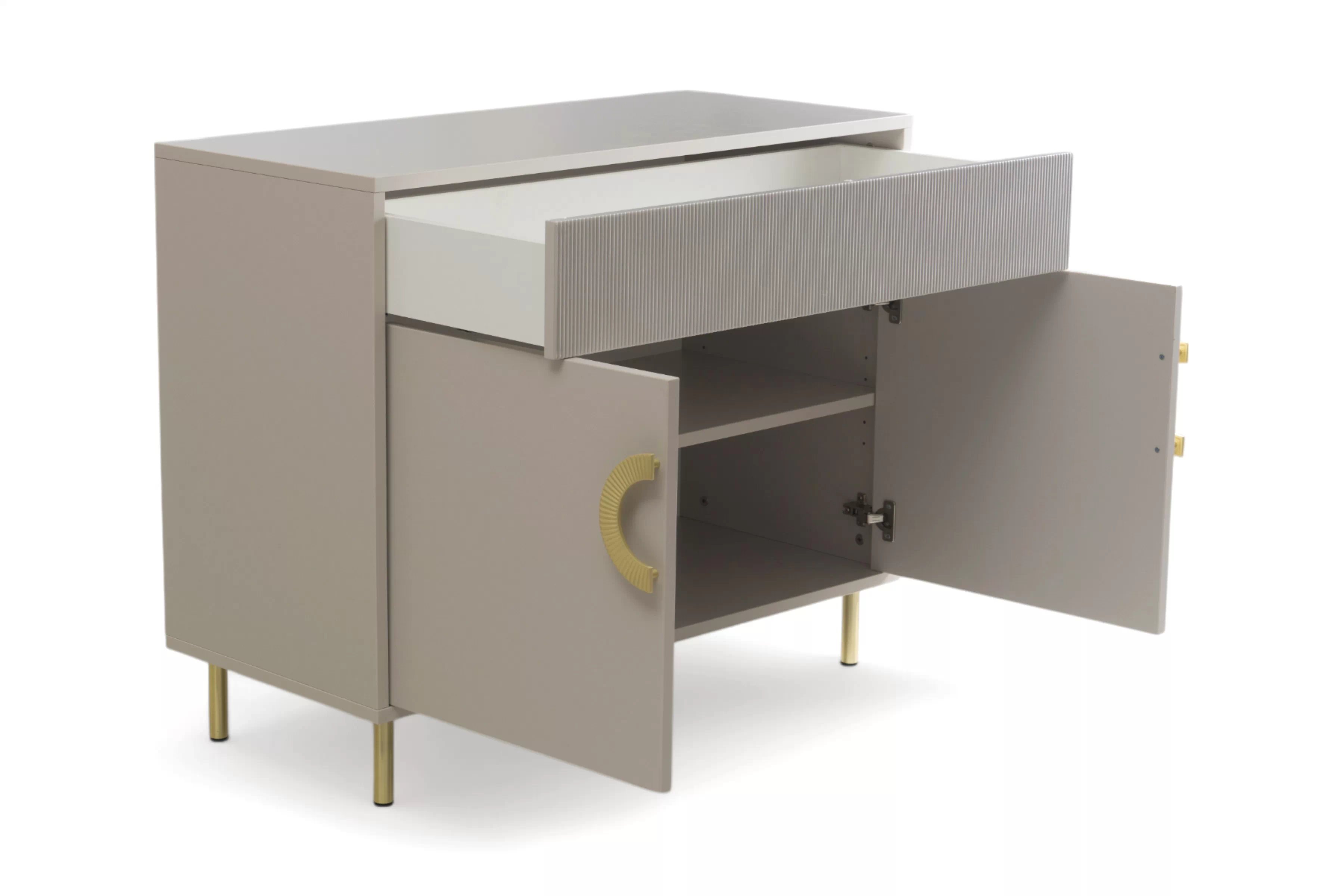 Komoda Nubo 100 cm so zásuvkou - kašmírová / zlatá Komoda Gotimo 100 cm z szuflada  - kašmír / zlote nožičky