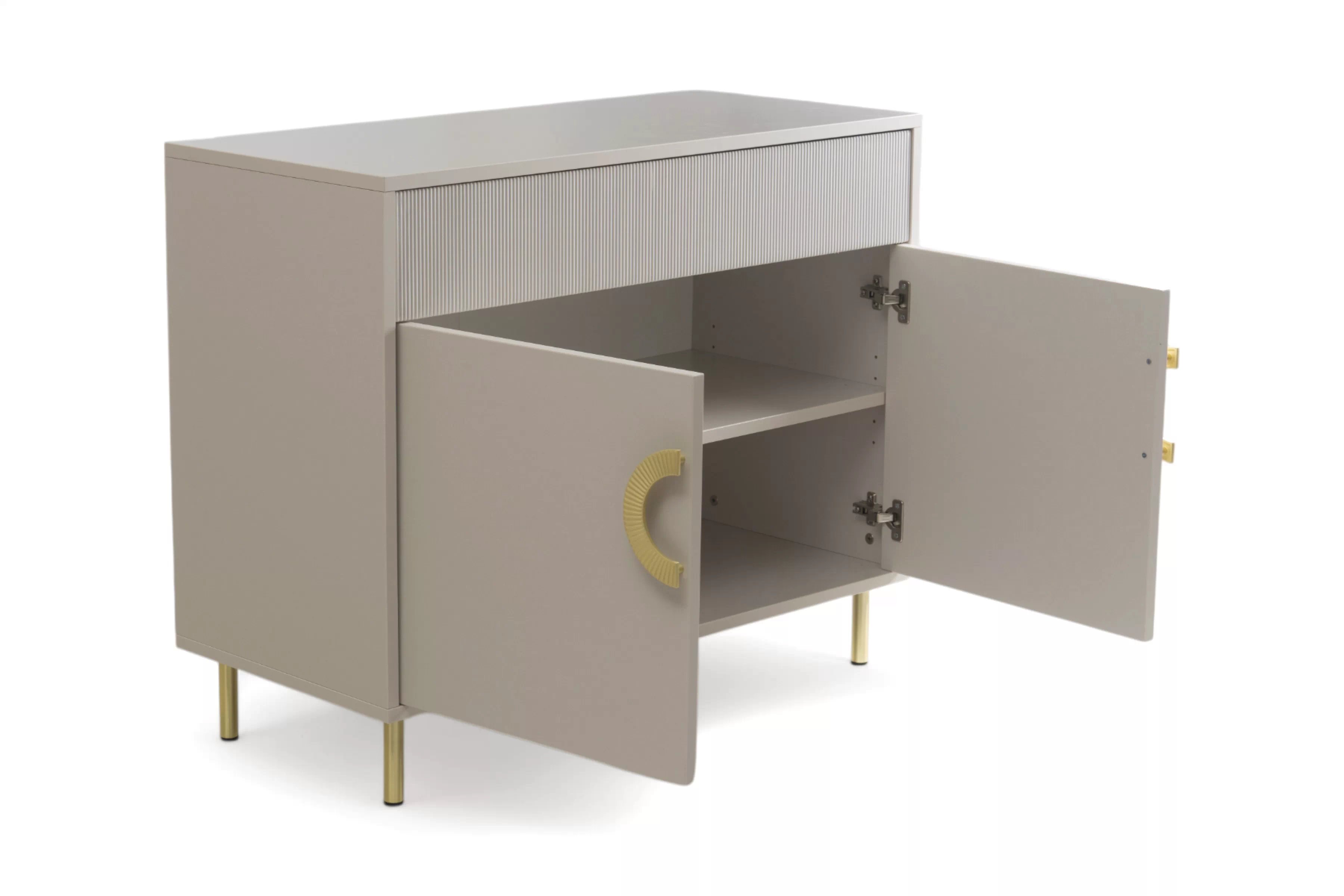 Komoda Nubo 100 cm so zásuvkou - kašmírová / zlatá Komoda Gotimo 100 cm z szuflada  - kašmír / zlote nožičky