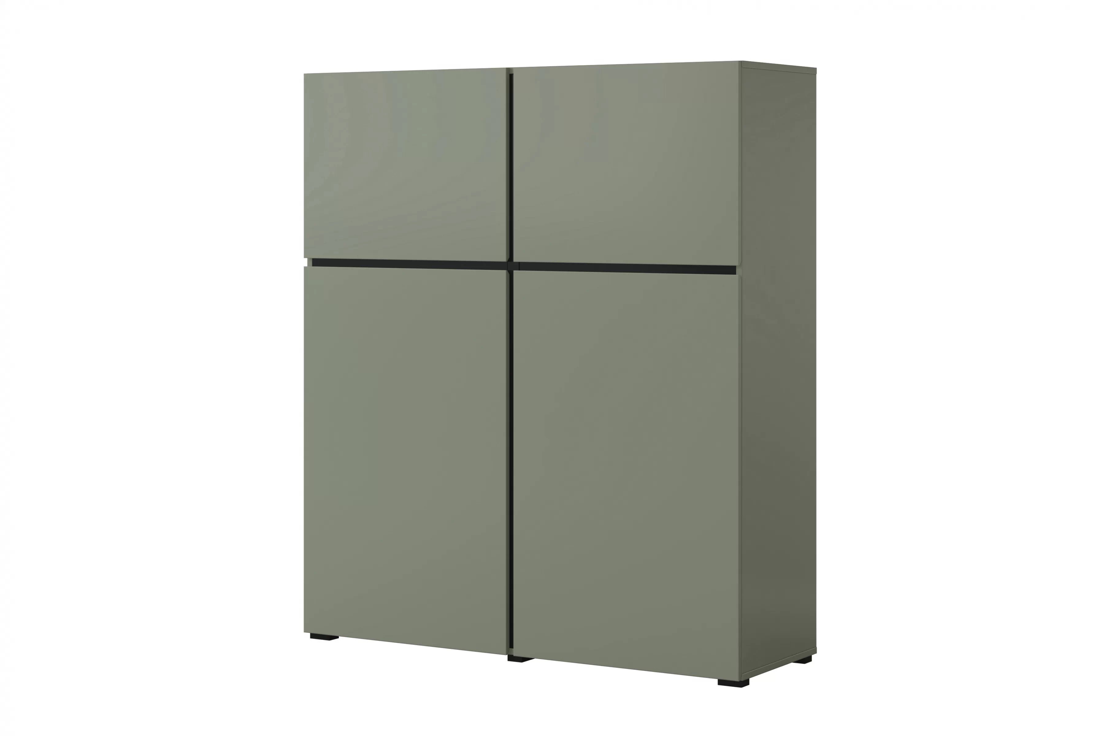 Vysoká komoda Cross 119 cm – zelená / čierna Komoda Gramon 119 cm - Zelený / Čierny